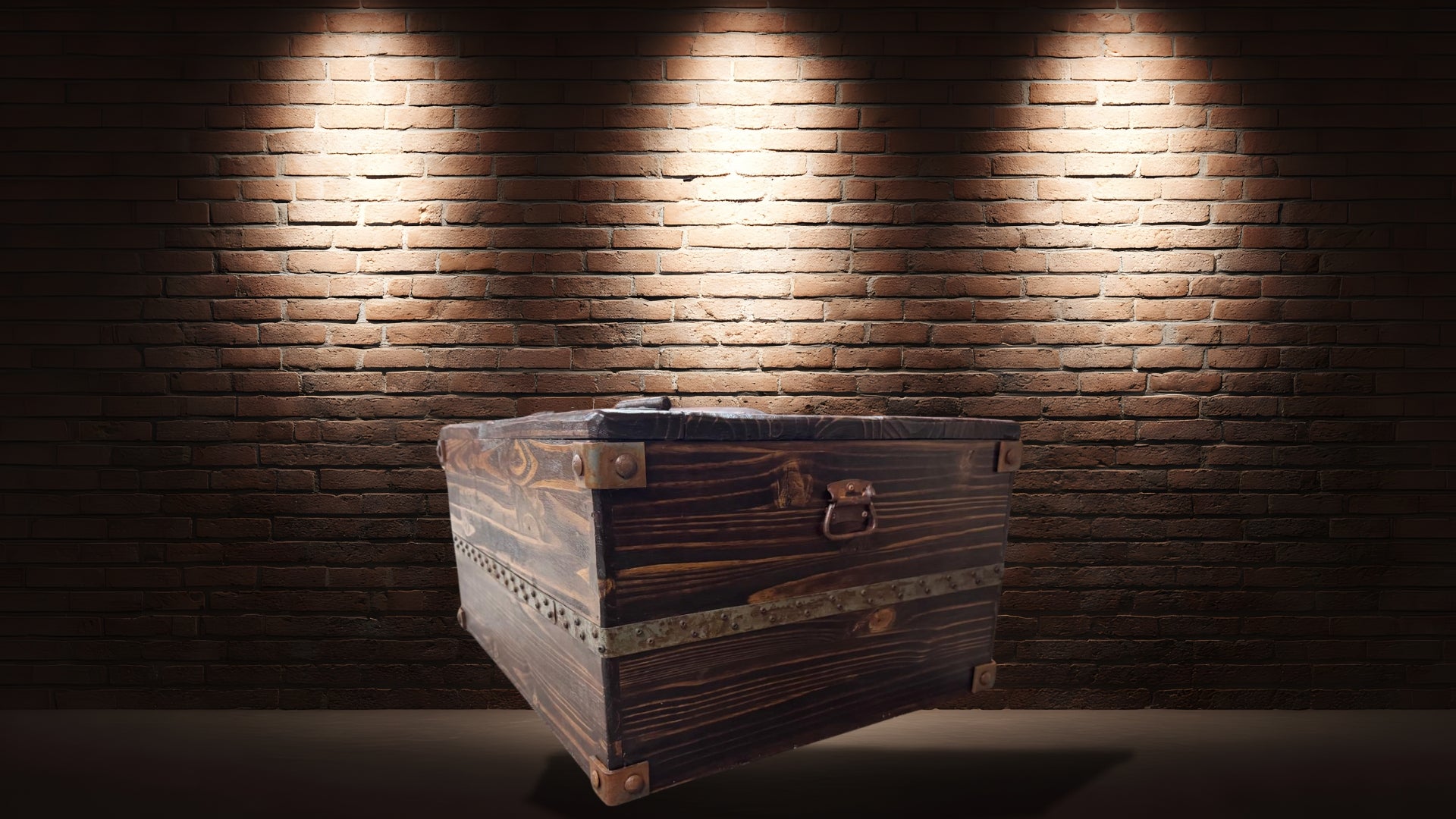 Rustic Handmade Wooden Trunk with Iron Hardware – Vintage Farmhouse Storage Chest