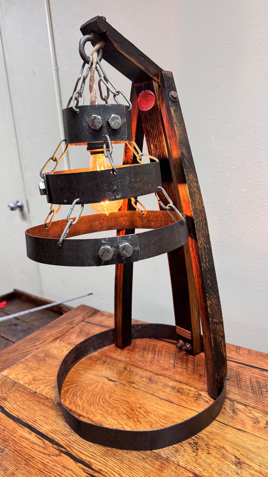 Rustic Industrial Table Lamp – Handcrafted Wood & Metal Design
