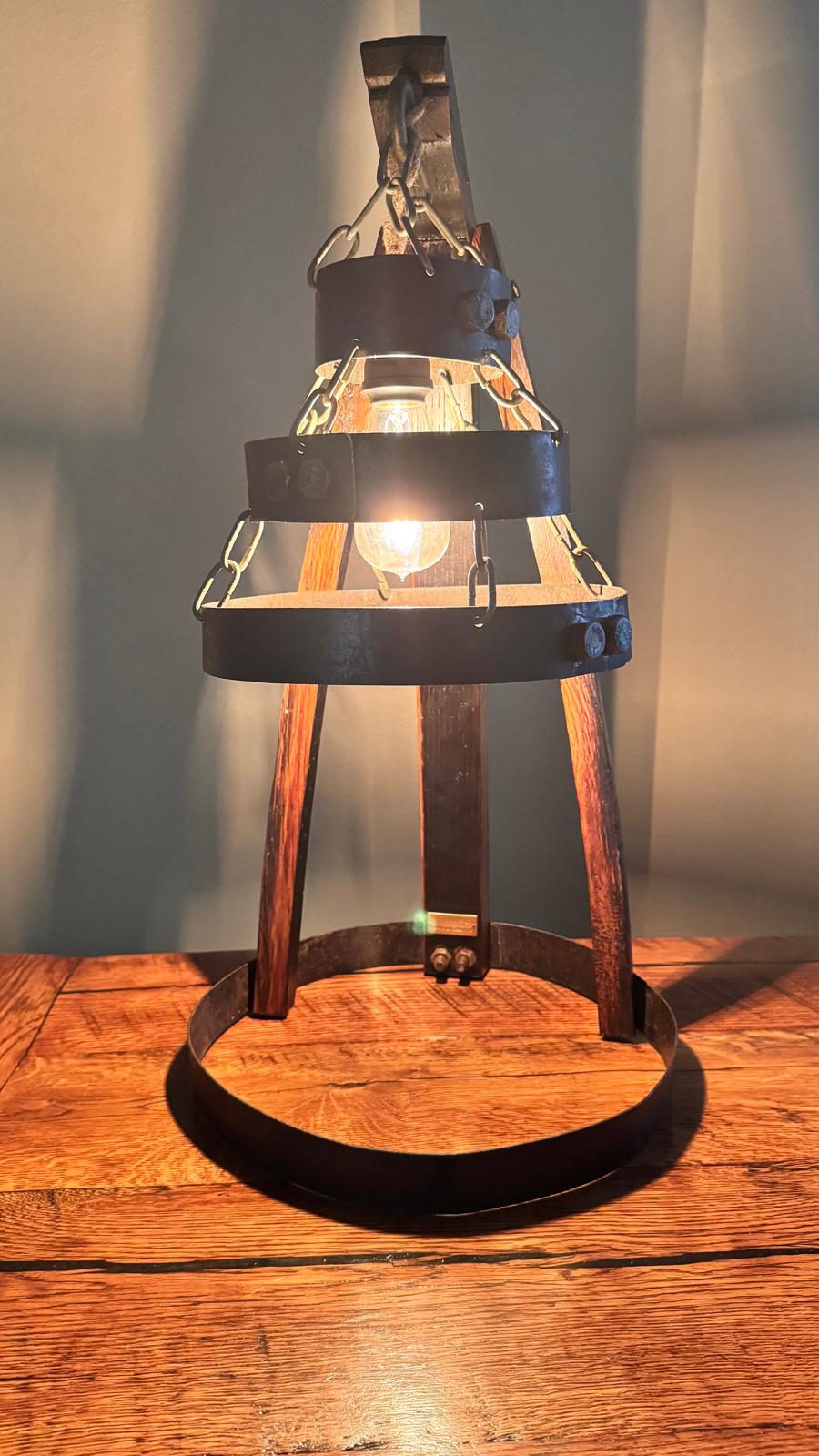 Rustic Industrial Table Lamp – Handcrafted Wood & Metal Design