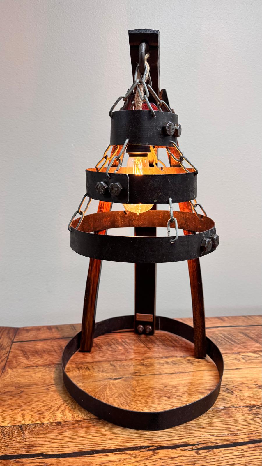Rustic Industrial Table Lamp – Handcrafted Wood & Metal Design