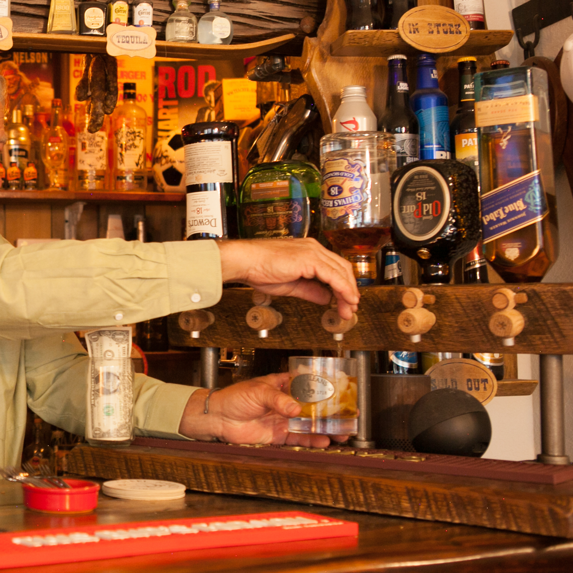 Solid Oak Liquor Dispenser