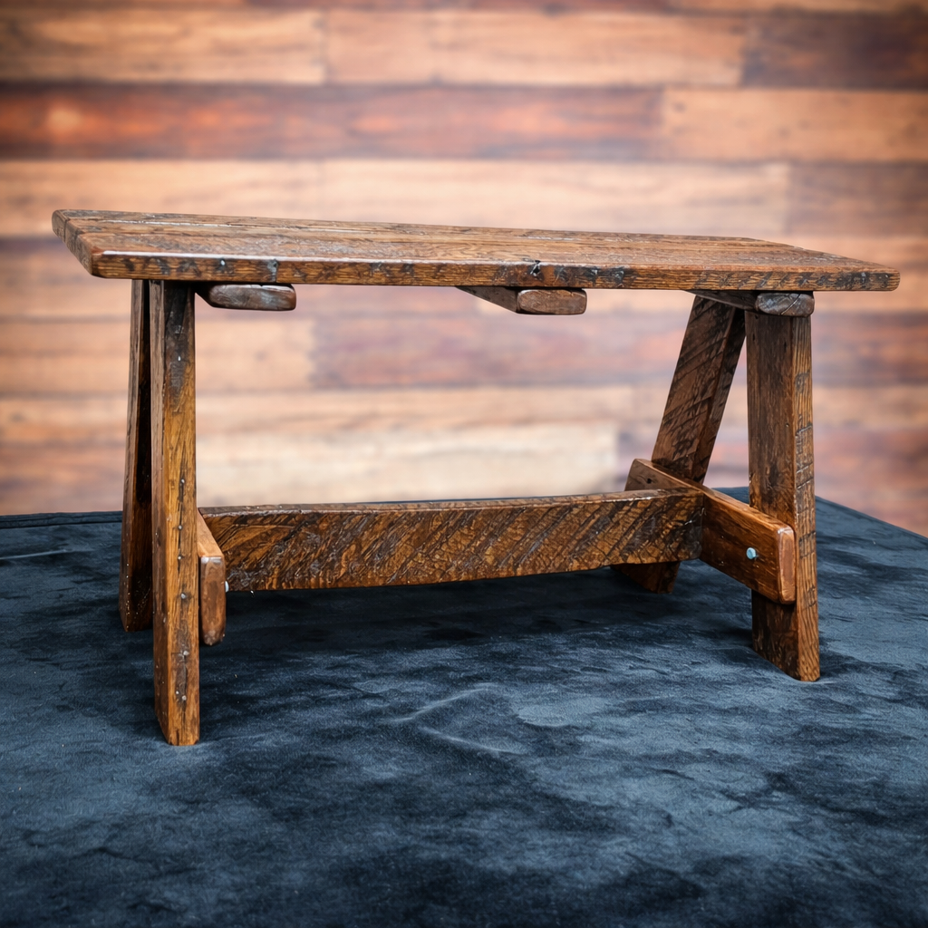 Solid Oak Rustic Bench – Handcrafted Wooden Furniture