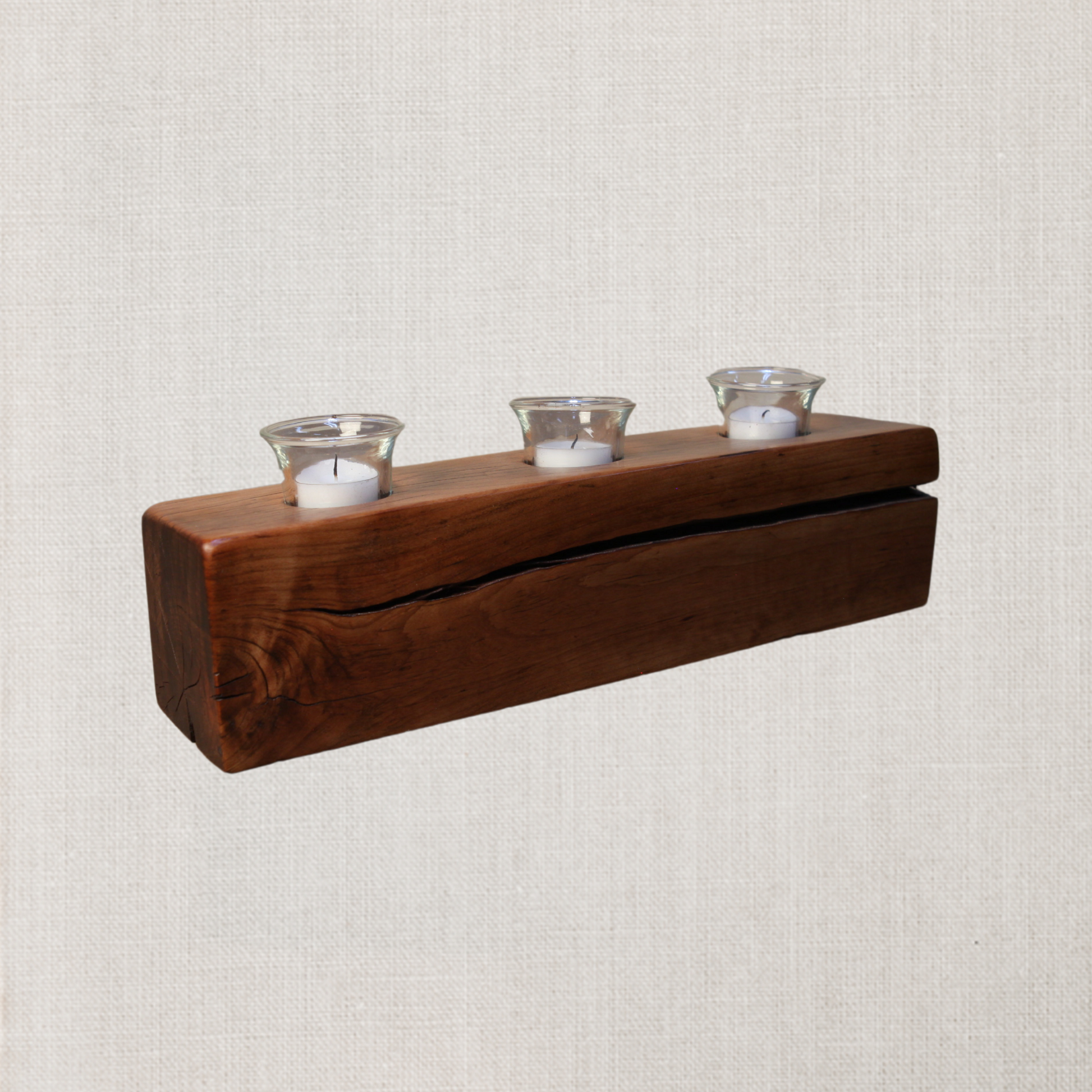 Solid Oak Candle Holder