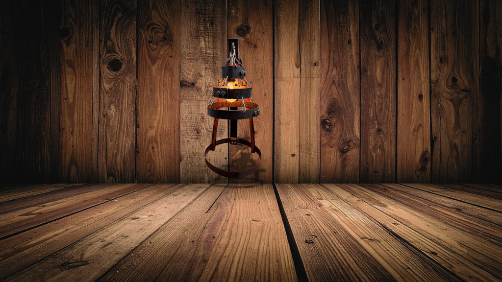 Rustic Industrial Table Lamp – Handcrafted Wood & Metal Design