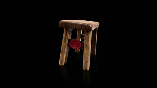 Handmade Rustic Wood Kids Stool | Montessori Solid Oak Seat