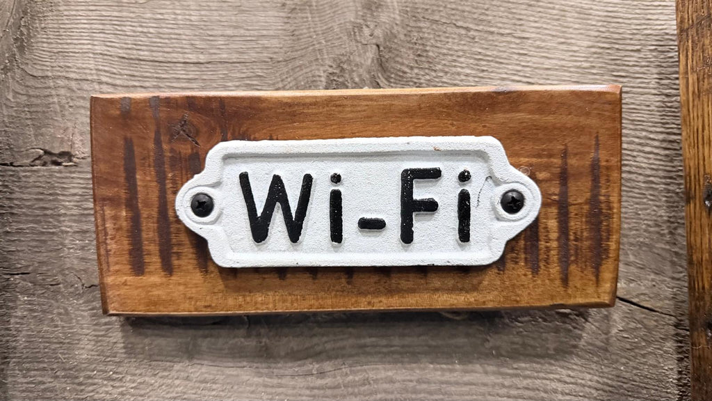 Rustic Wi-Fi Wooden Sign | Farmhouse Decor for Home & Business
