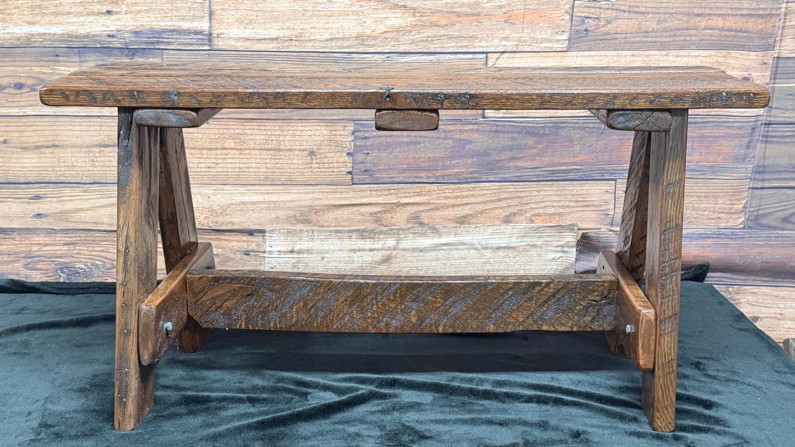 Solid Oak Rustic Bench – Handcrafted Wooden Furniture