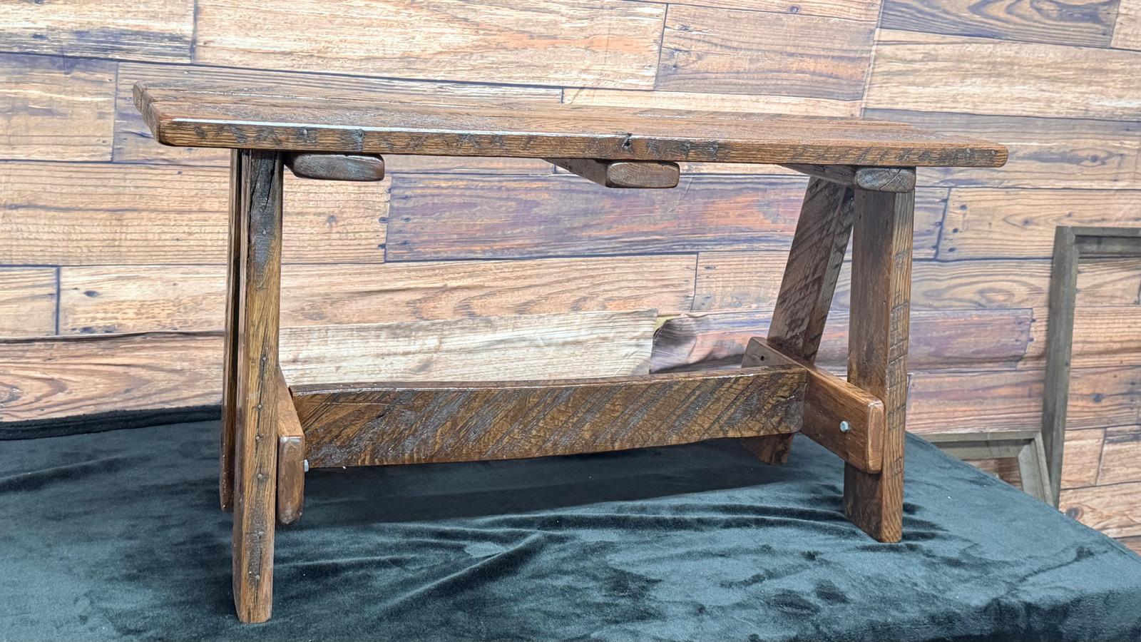 Solid Oak Rustic Bench – Handcrafted Wooden Furniture
