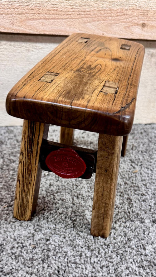 Handmade Rustic Wood Kids Stool | Montessori Solid Oak Seat