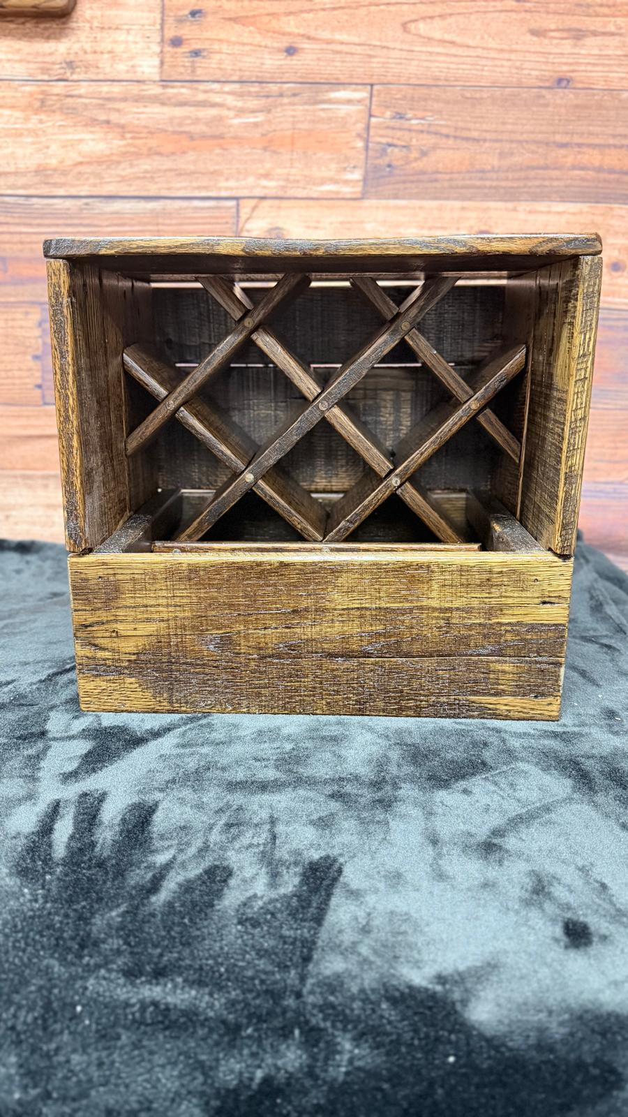 Rustic Solid Wood Wine Rack | Handcrafted Vintage Style