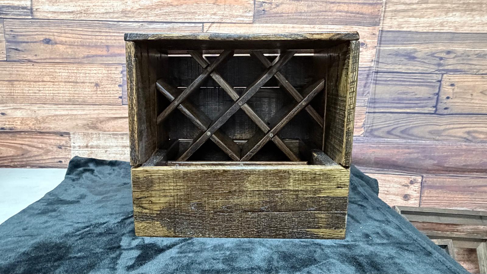 Rustic Solid Wood Wine Rack | Handcrafted Vintage Style