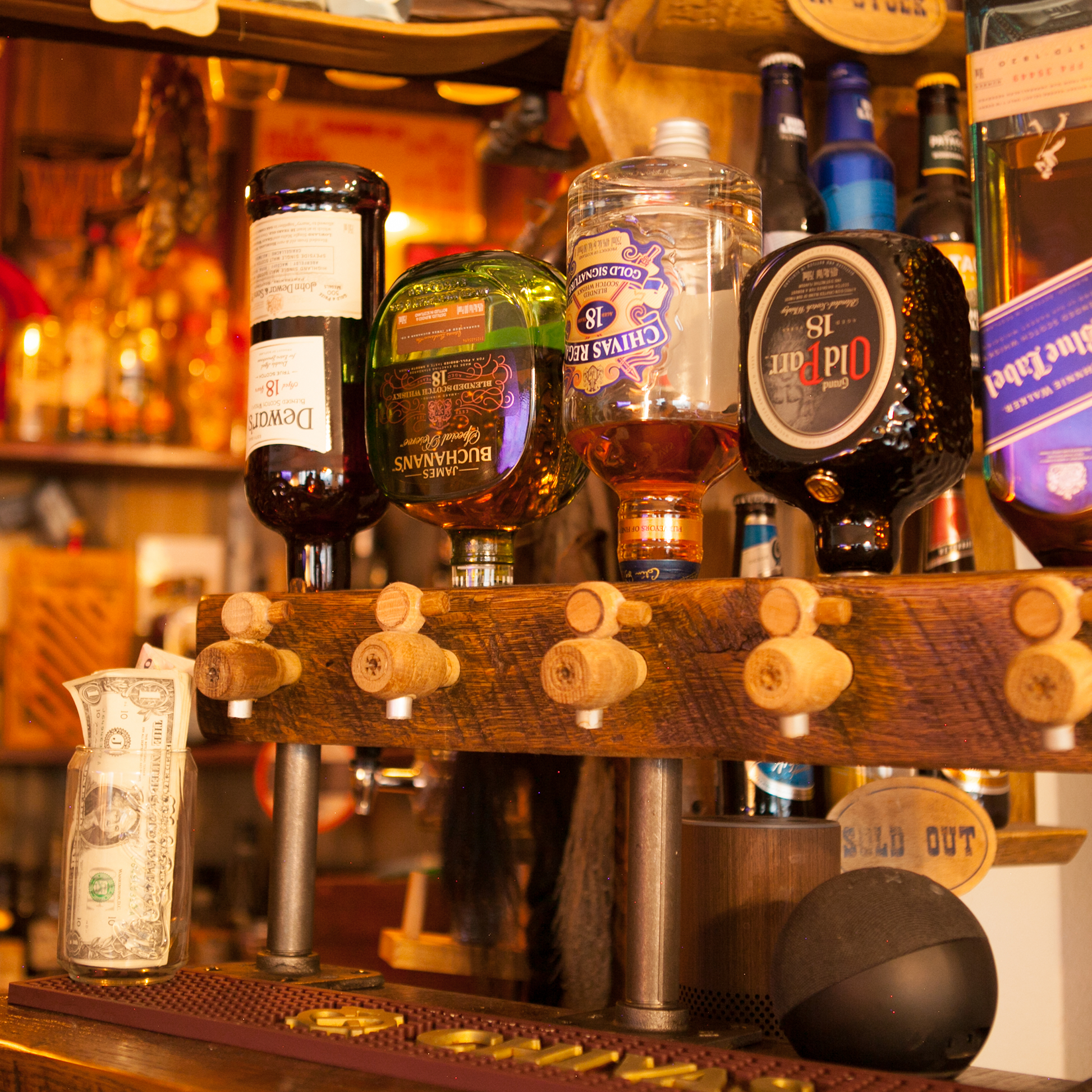 Solid Oak Liquor Dispenser